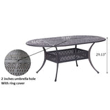 Oval Aluminum Dining Set With Cushions - Furniture Home Direct