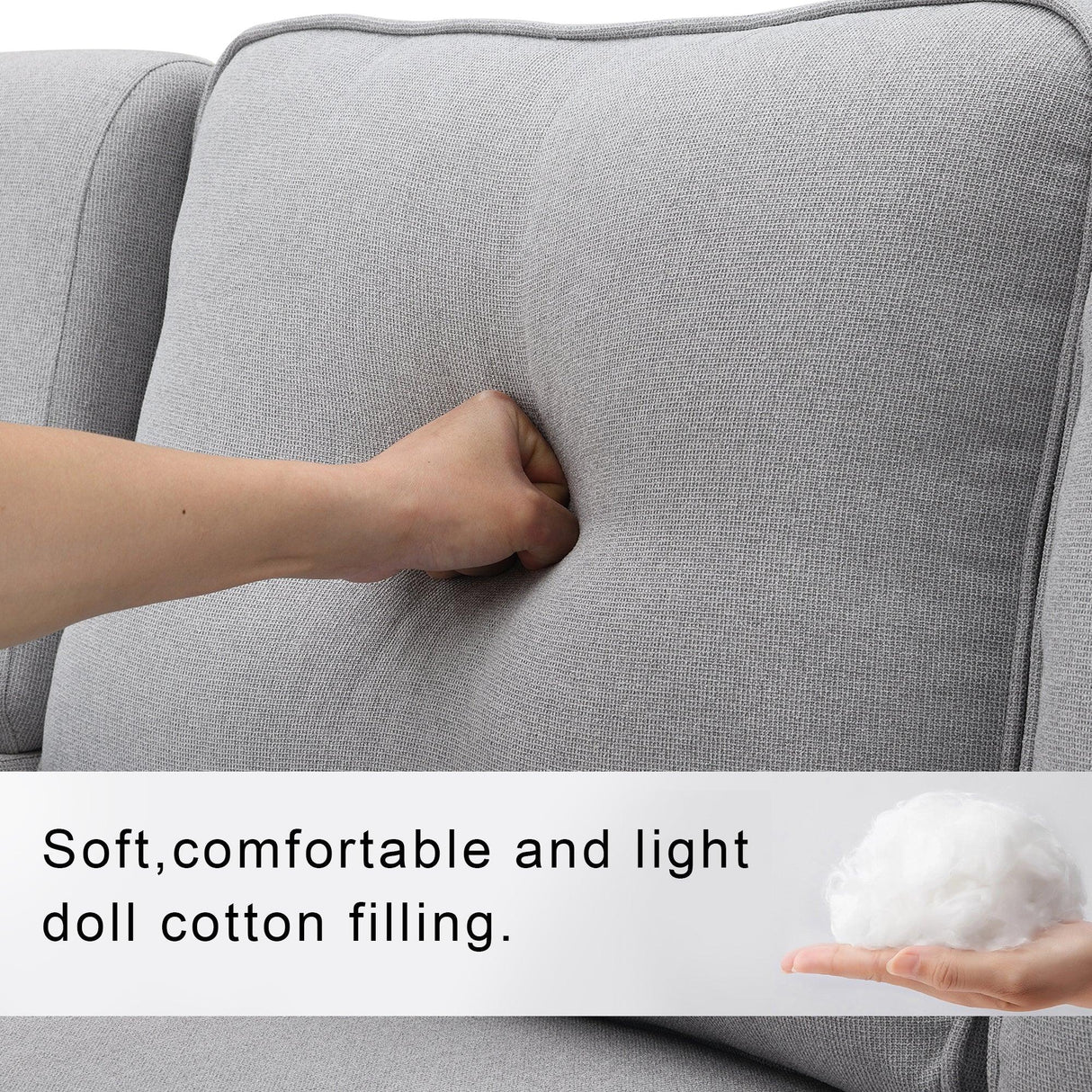 114.2 Sofa With Console 2 Cupholders 2 USB Ports Light Gray - Furniture Home Direct