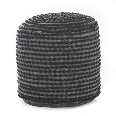 River - Handcrafted Cylindrical Pouf Water Resistant Fabric - Furniture Home Direct