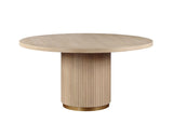 Caspian - 5 Piece Round Dining Table Set With Chairs - Oak - Furniture Home Direct