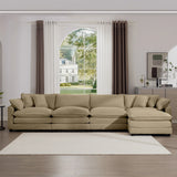 Modern Oversized Modular Cushion Sofa With Ottoman, Low Back, Deep Seating Sofa Set - Furniture Home Direct