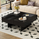 Unique Square Coffee Table With 3 Drawers - Furniture Home Direct