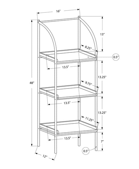 Etagere Bookcase Corner 3 Tier For Office - Taupe - Furniture Home Direct