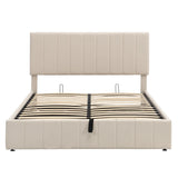 Elegant Upholstered Platform Bed With Hydraulic Storage System - Furniture Home Direct