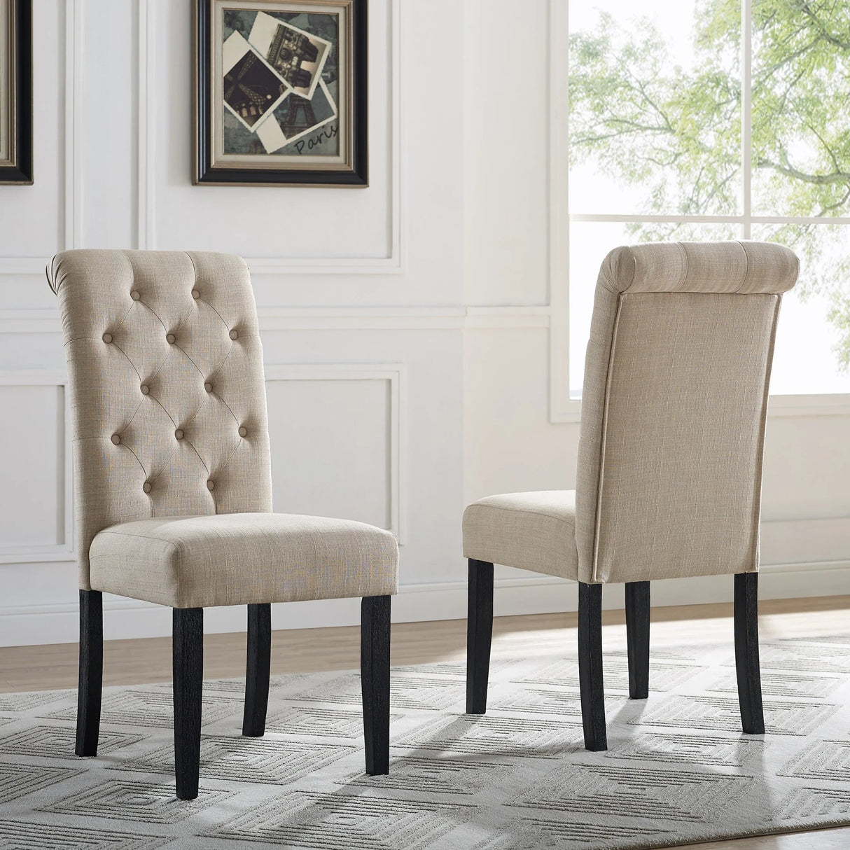 Dining Set Rubberwood Table With Upholstered Chairs Brown - Furniture Home Direct