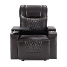 Power Motion Recliner With USB Charging Port And Hidden Arm Storage 2 Convenient Cup Holders Design And 360 Degree Swivel Tray Table - Furniture Home Direct