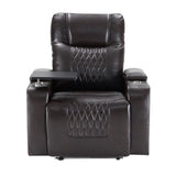 Power Motion Recliner With USB Charging Port And Hidden Arm Storage 2 Convenient Cup Holders Design And 360 Degree Swivel Tray Table - Furniture Home Direct