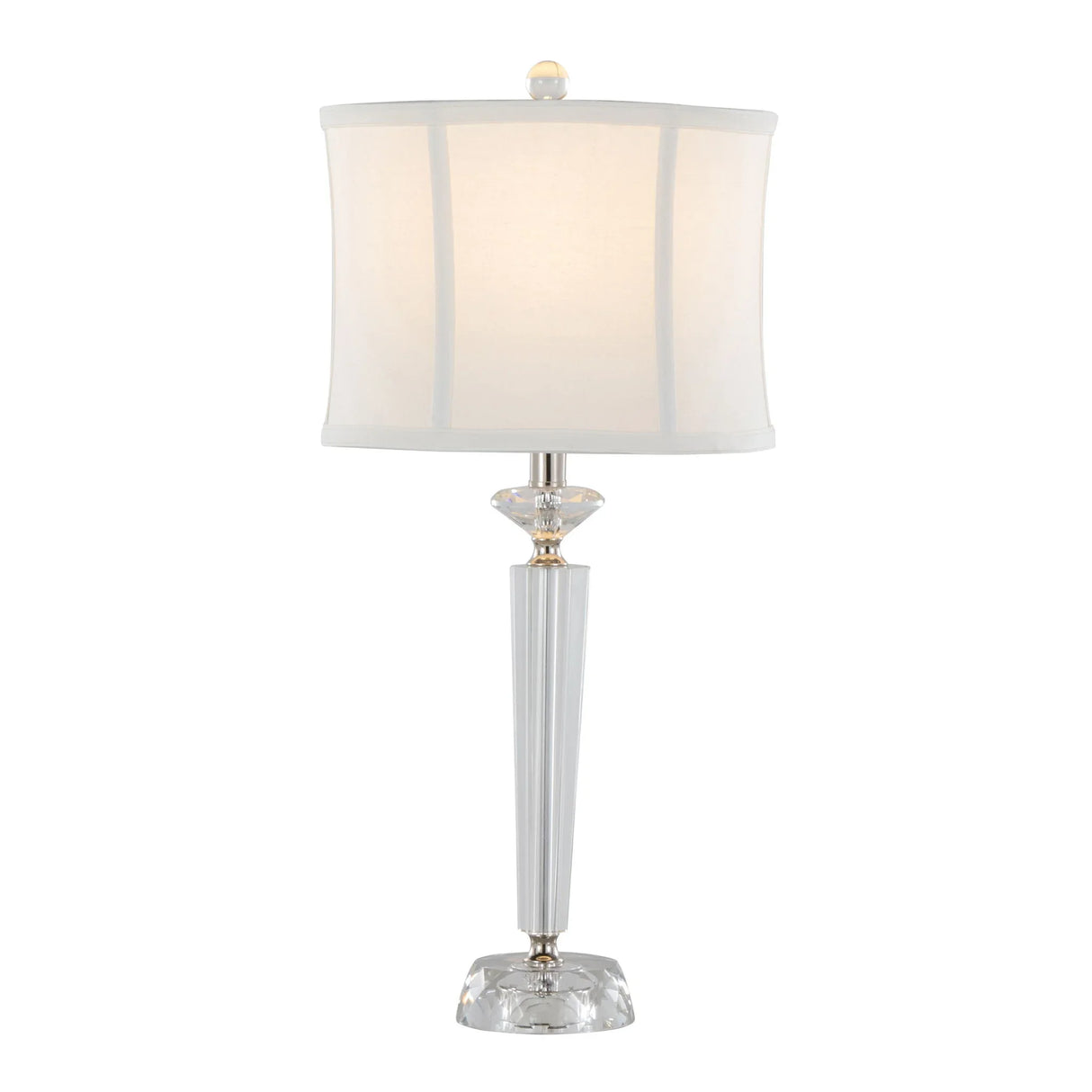 Diamond - Torch Contemporary Crystal Table Lamp (Set of 2) - Clear / Off White / Polished Nickel - Furniture Home Direct