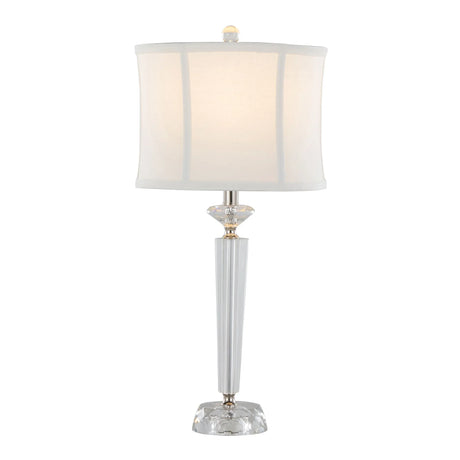 Diamond - Torch Contemporary Crystal Table Lamp (Set of 2) - Clear / Off White / Polished Nickel - Furniture Home Direct