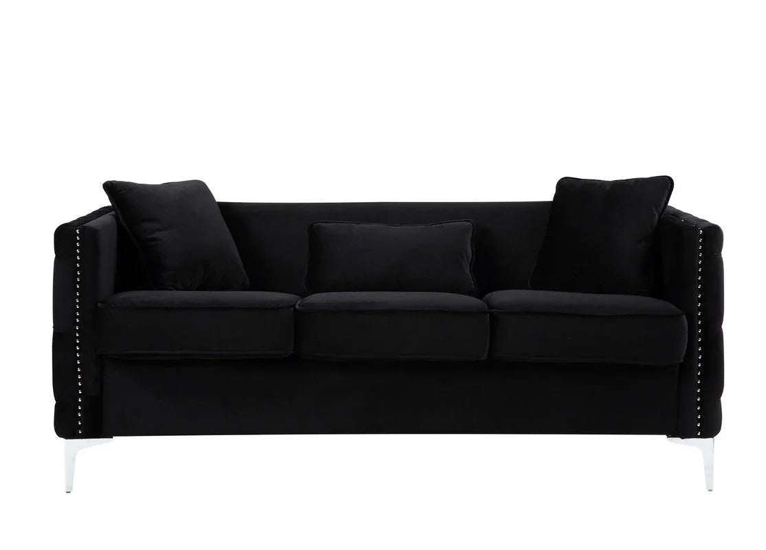 Bayberry - Velvet Sofa With 3 Pillows - Furniture Home Direct
