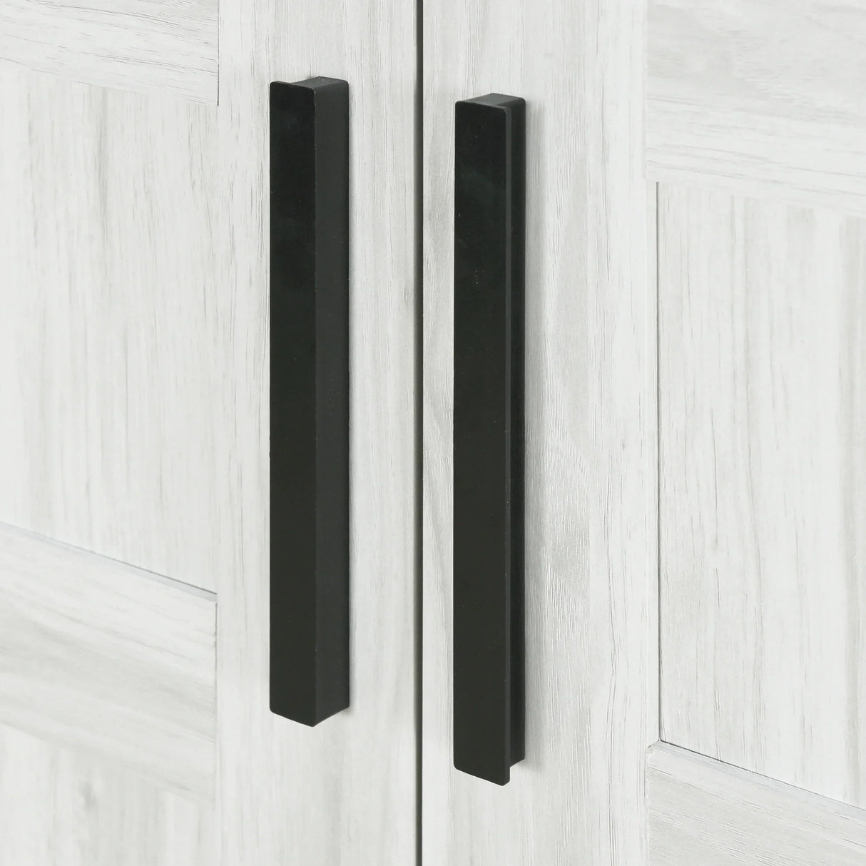 2-Door Wardrobe Armoire with LED and 4 Storage Shelves, Grey - Furniture Home Direct