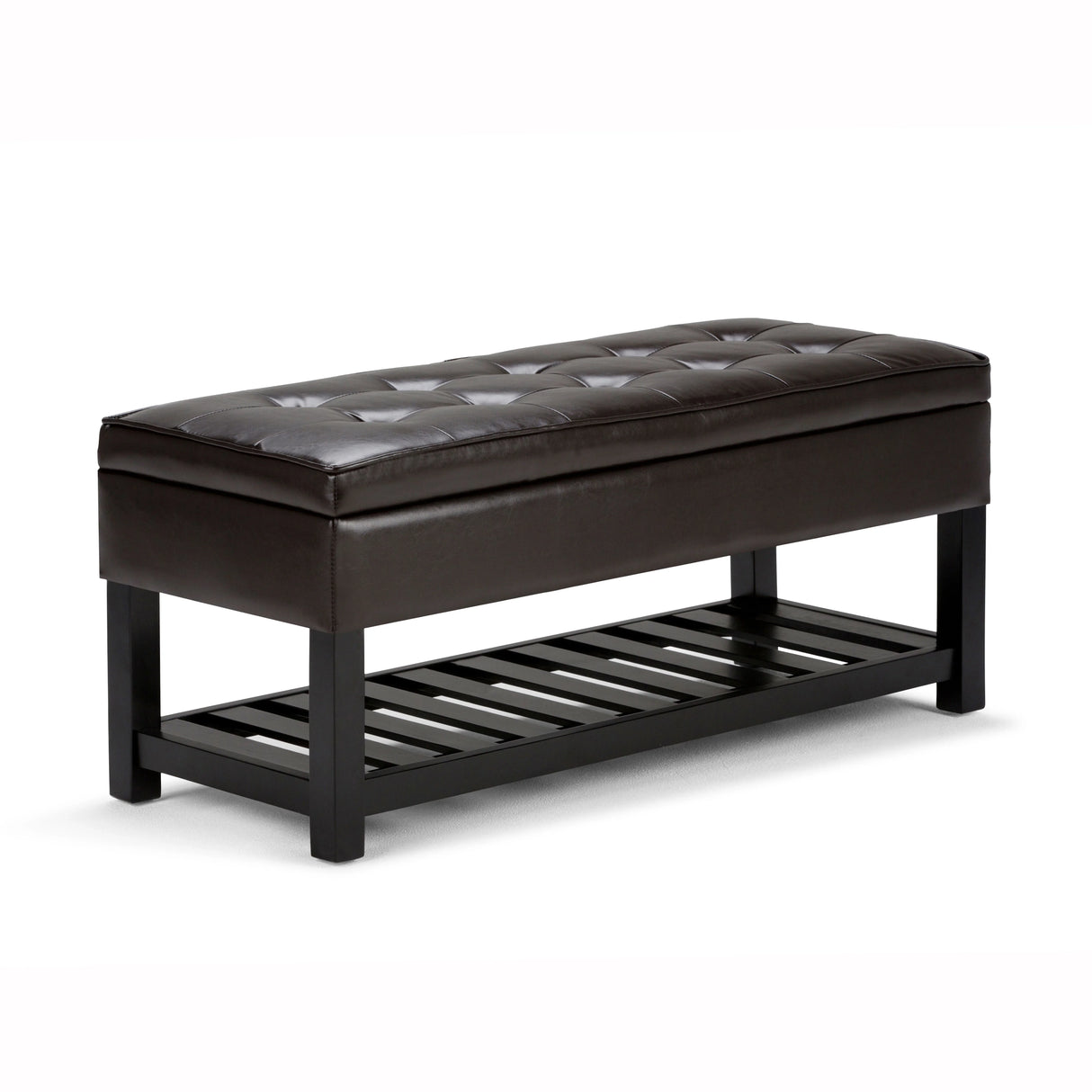 Cosmopolitan - Storage Ottoman Bench With Open Bottom - Tanners Brown - Furniture Home Direct