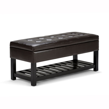 Cosmopolitan - Storage Ottoman Bench With Open Bottom - Tanners Brown - Furniture Home Direct