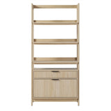 Transitional Wide Reeded Bookshelf With Drawers On Bottom - Furniture Home Direct