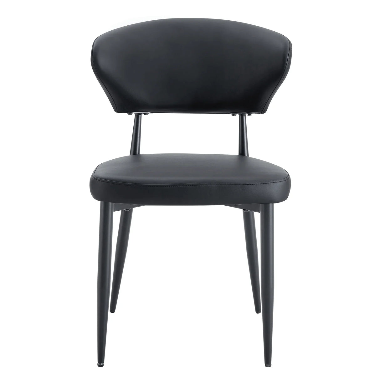 Dining Chairs Set Of 4 Modern PU Leather Metal Legs Black - Furniture Home Direct