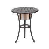 21" Cast Aluminum Round Table With Ice Bucket - Furniture Home Direct