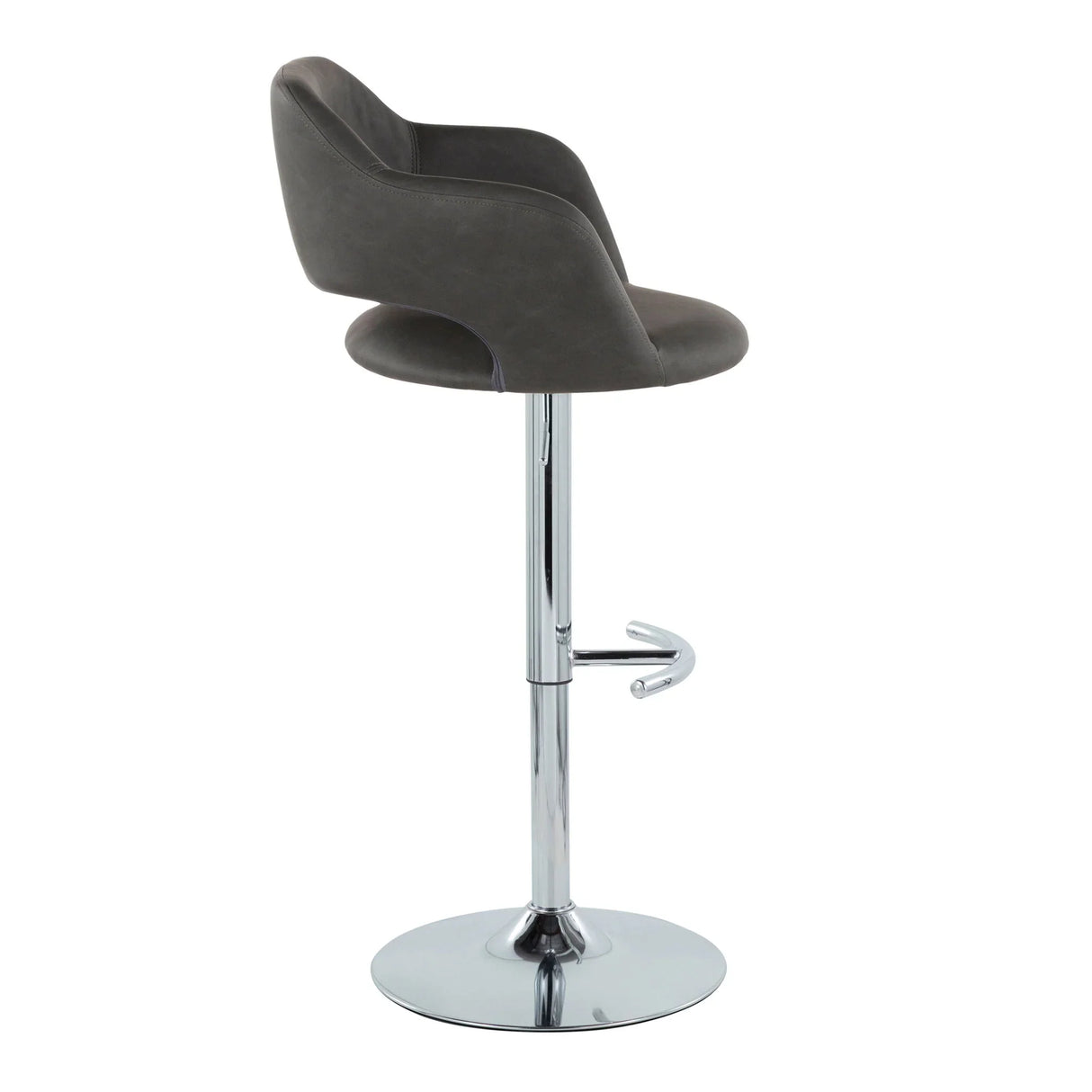 Margarite - Contemporary Ajustable Barstool With Swivel With Rounded T Footrest (Set of 2) - Furniture Home Direct