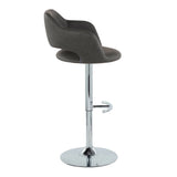 Margarite - Contemporary Ajustable Barstool With Swivel With Rounded T Footrest (Set of 2) - Furniture Home Direct