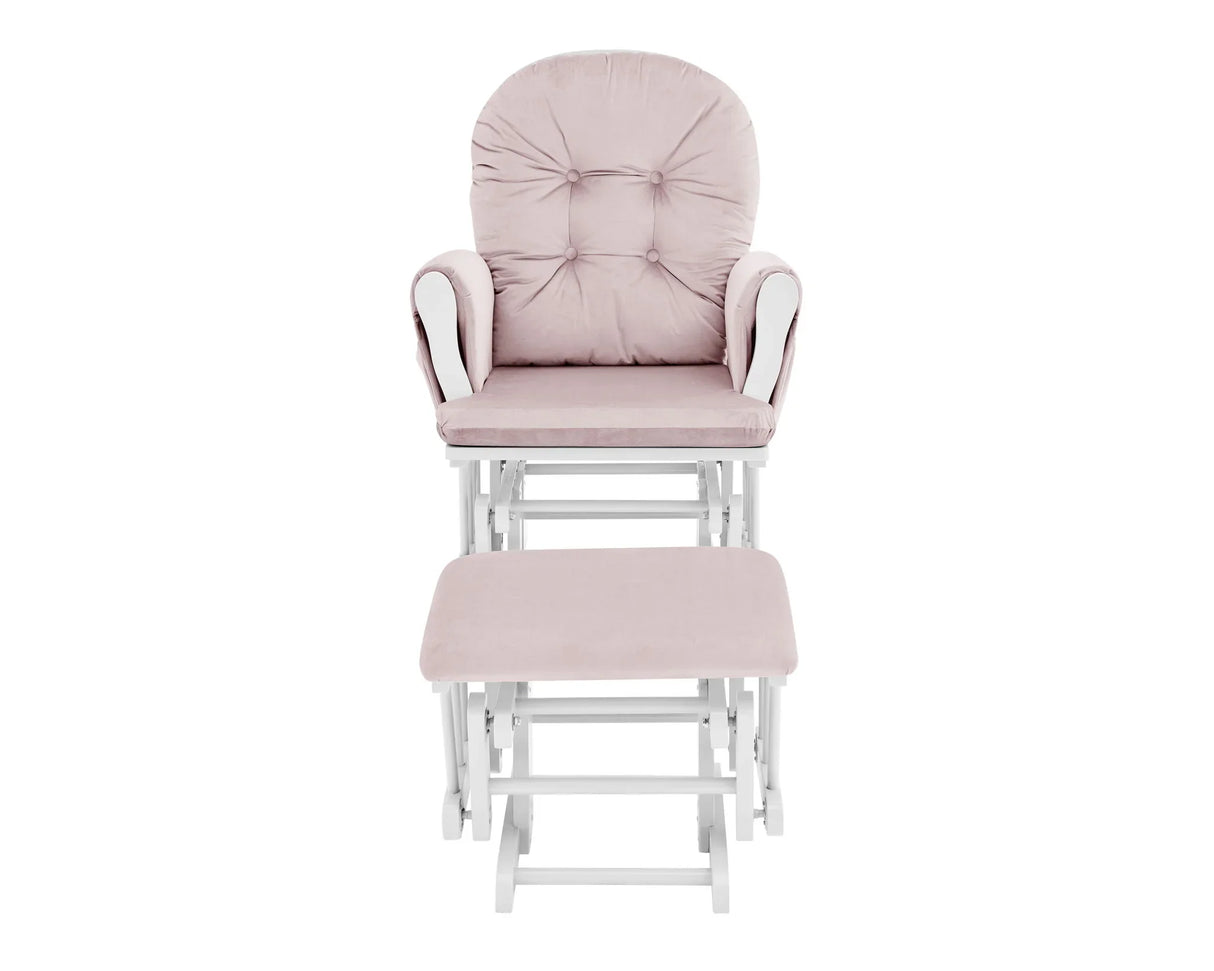 Mason - Glider And Ottoman White Wood - Furniture Home Direct