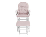 Mason - Glider And Ottoman White Wood - Furniture Home Direct