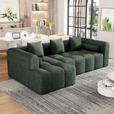 Sectional Sofa Modular Tufted Chenille Upholstery Green - Furniture Home Direct