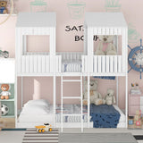 Bunk Bed With Roof, Window, Guardrail, Ladder - Furniture Home Direct