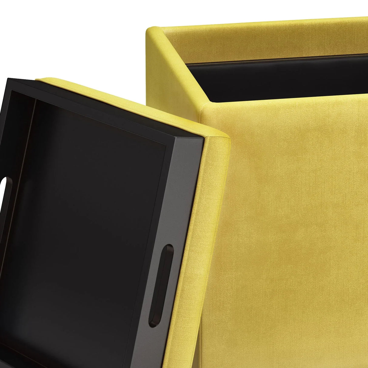 Rockwood - Upholstered Cube Storage Ottoman With Tray - Furniture Home Direct