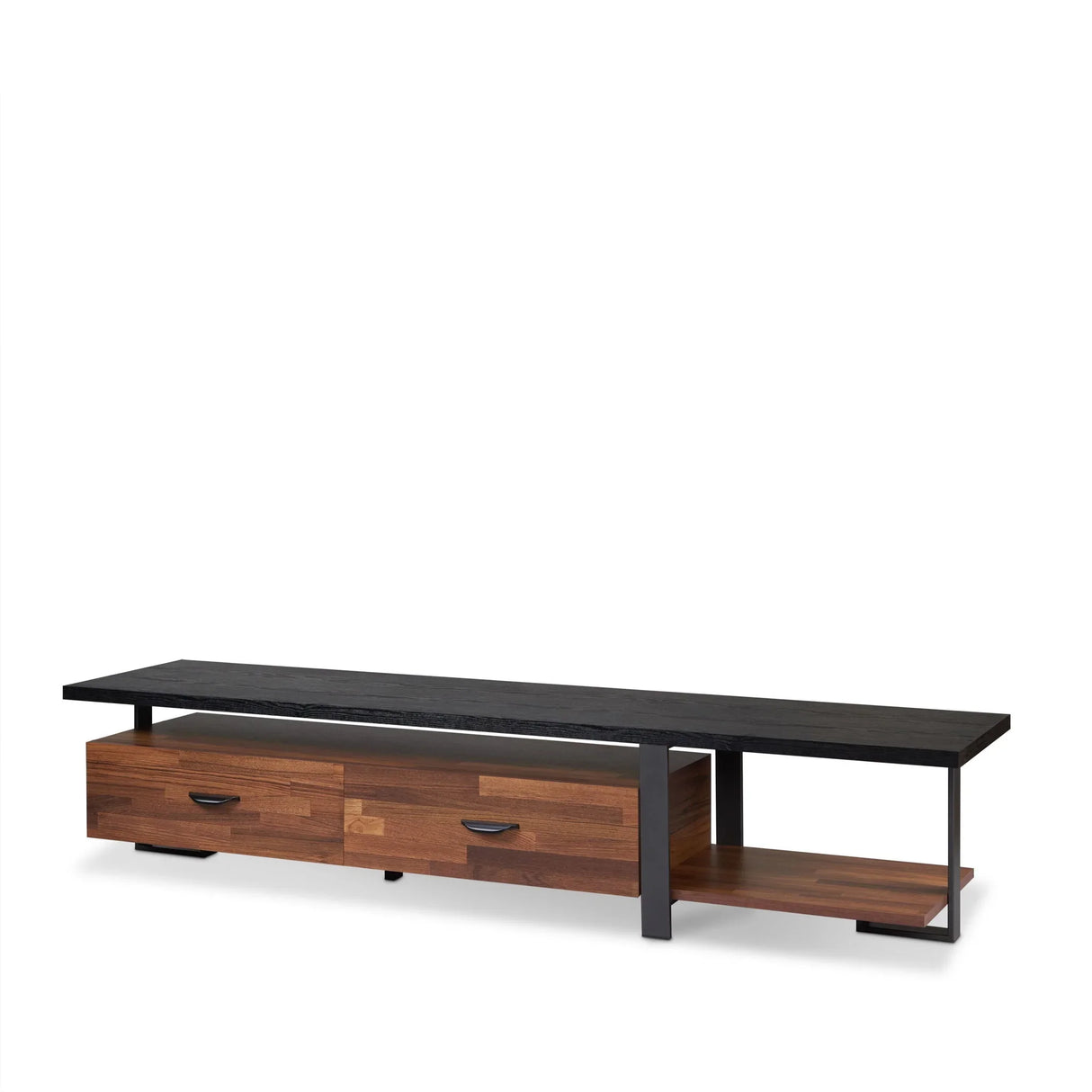 Elling - TV Stand - Walnut / Black - Furniture Home Direct