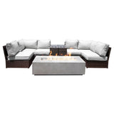 4 Person Rattan Wicker Seating Group With Cushions - Espresso - Furniture Home Direct
