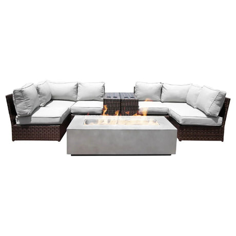 4 Person Rattan Wicker Seating Group With Cushions - Espresso - Furniture Home Direct