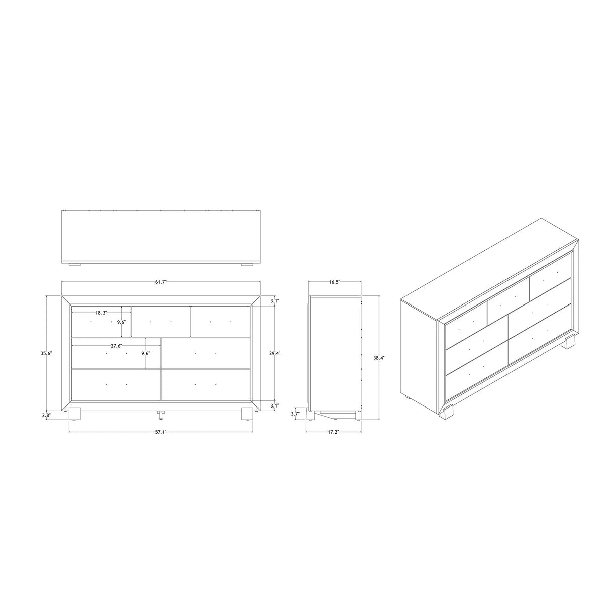 Skye - Marble Dresser - White - Furniture Home Direct