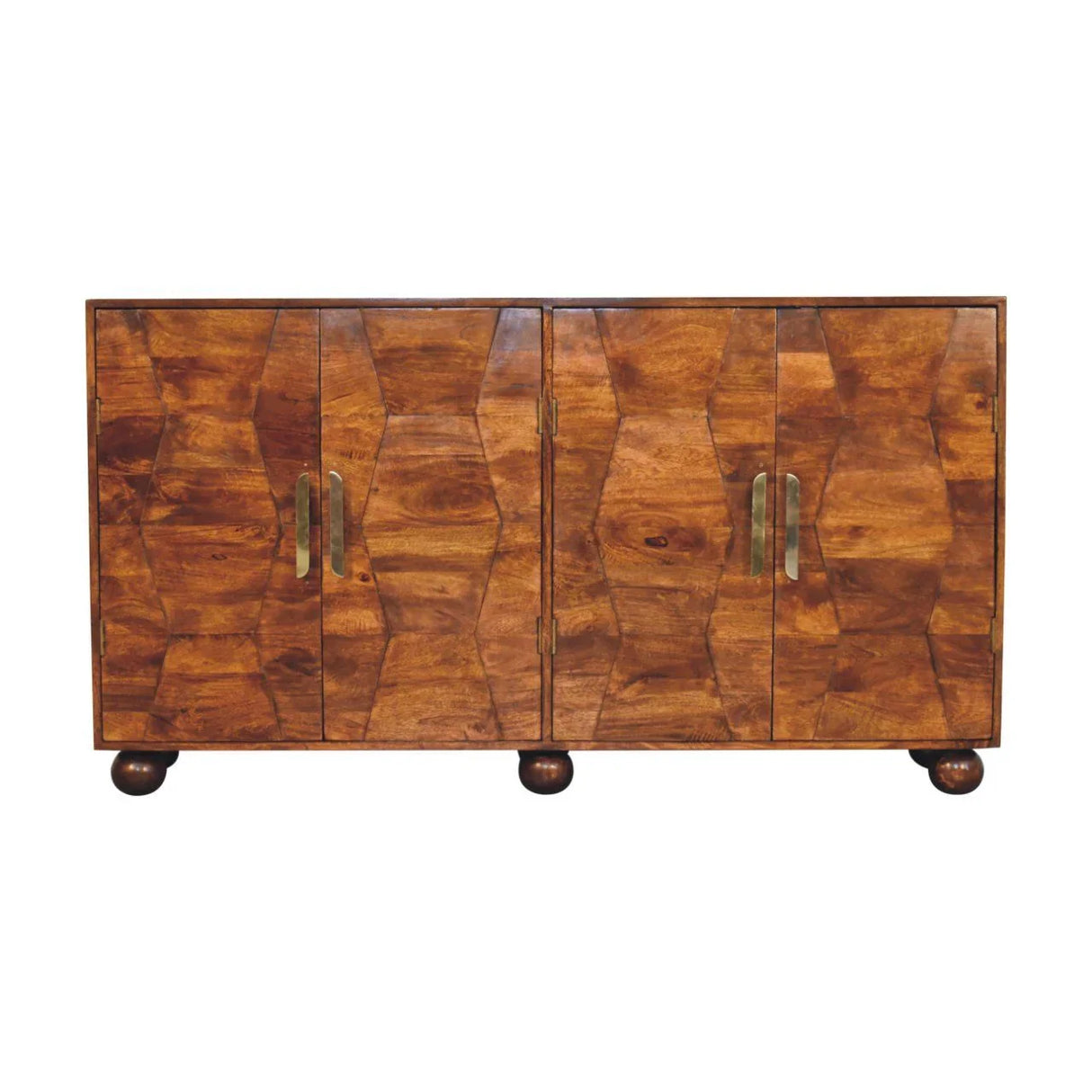 Wavecrest Cabinet, 4 Shelves - Chestnut - Furniture Home Direct