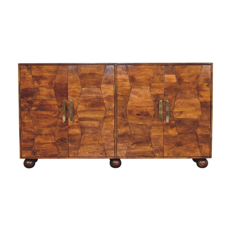 Wavecrest Cabinet, 4 Shelves - Chestnut - Furniture Home Direct