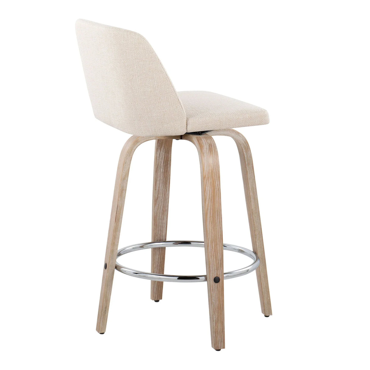 Toriano - Contemporary Fixed Height Counter Stool With Swivel & Round Footrest Modern Design (Set of 2) - Furniture Home Direct