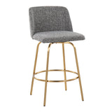 Toriano - Contemporary, Fixed Height Counter Stool With Swivel With Round Footrest (Set of 2) - Furniture Home Direct
