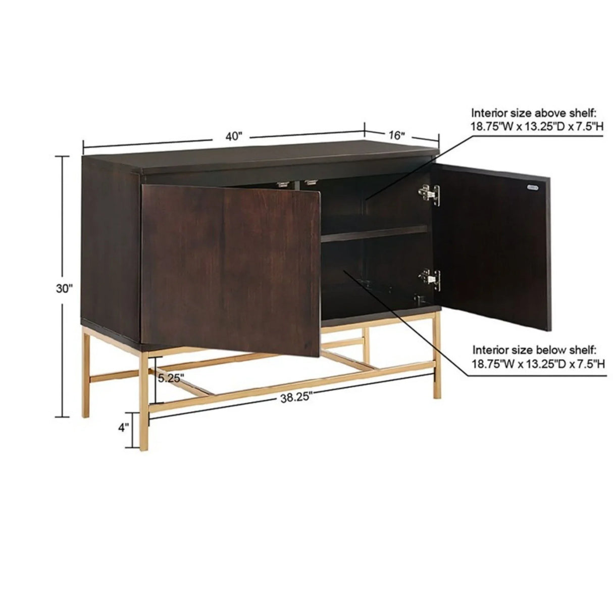 Accent Cabinet With Storage - Morocco / Gold - Furniture Home Direct