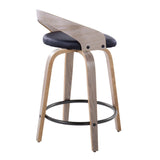 Grotto - Contemporary Fixed Height Counter Stool & Swivel With Round Footrest (Set of 2) - Furniture Home Direct