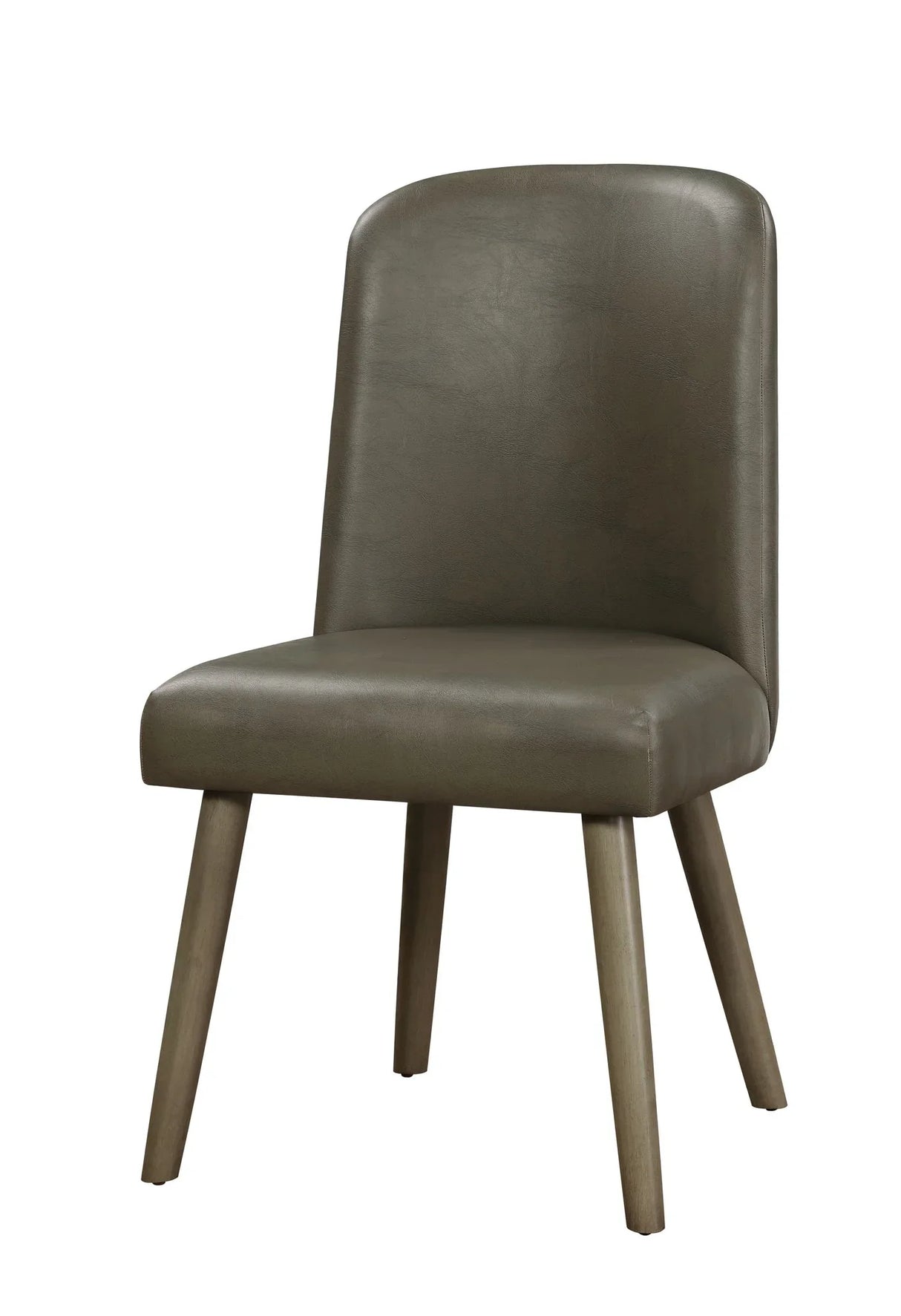 Waylon - Synthetic Leather Side Chair (Set of 2) - Gray / Oak - Furniture Home Direct