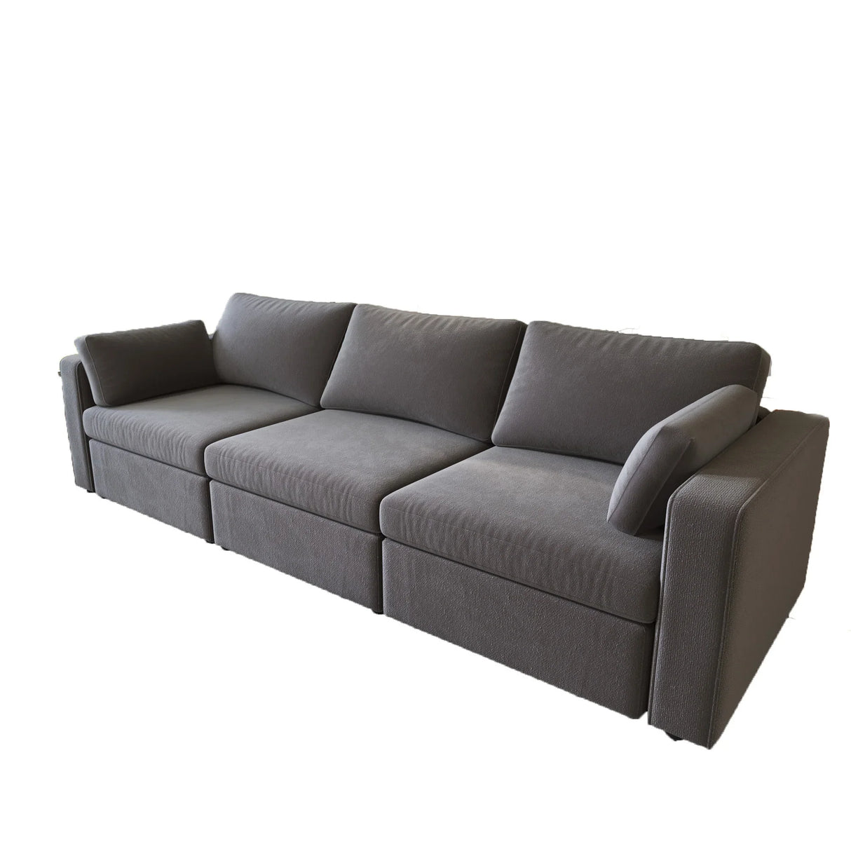Modern Cotton Linen Modular Sectional Sofa, with Pillows - Dark Gray - Furniture Home Direct