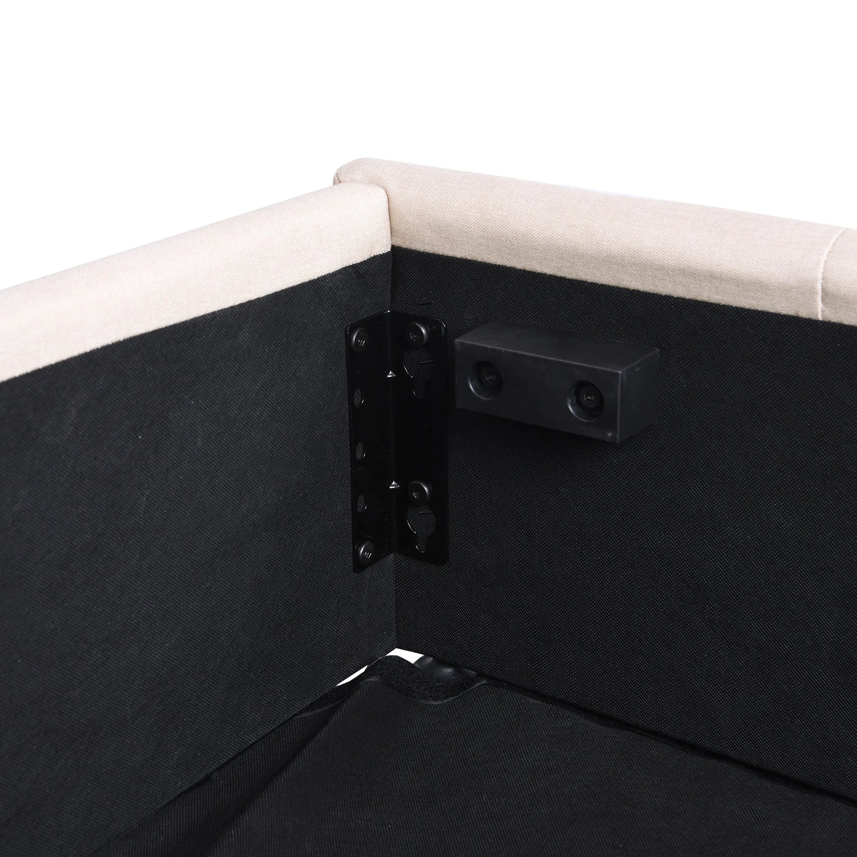 Platform Bed With Hydraulic Storage Upholstered Beige - Furniture Home Direct