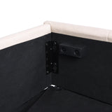 Platform Bed With Hydraulic Storage Upholstered Beige - Furniture Home Direct