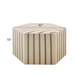 Accent Ottoman Printed Stripe - Furniture Home Direct