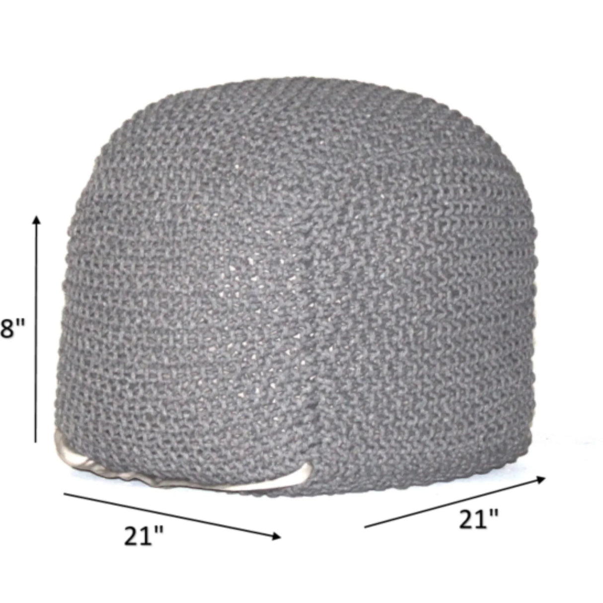 Semi Rounded Pouf, Cable Knitted, Perfect Seating - Furniture Home Direct