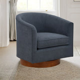 Miramar - Swivel Barrel Chair With Wooden Base - Furniture Home Direct