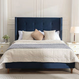 Peyton - Upholstered Bed With 54" High Headboard, Traditional Hand Buttoned Tufting - Furniture Home Direct