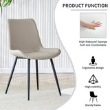 Dining Chairs Faux Leather Set Of 6 Modern Light Gray - Furniture Home Direct