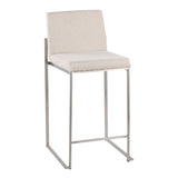Fuji - Contemporary High Back Counter Stool, Functional Design - Furniture Home Direct