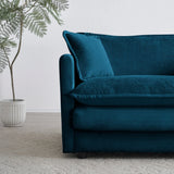 Chenille 2 Piece Living Room Set - Blue - Furniture Home Direct