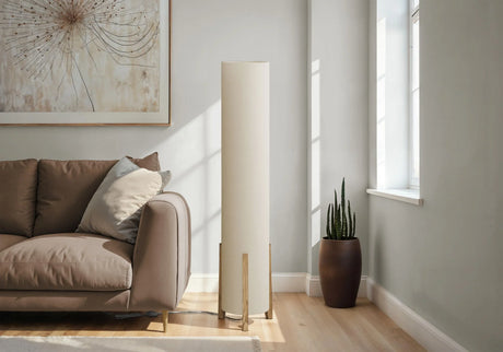 Lighting, Floor Lamp, Wood Look, Contemporary - Brown - Furniture Home Direct