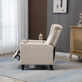 Arm Pushing Recliner Chair, Modern Button Tufted Wingback Push Back Recliner Chair, Living Room Chair Fabric Pushback Manual Single Reclining Sofa Home Theater Seating For Bedroom - Furniture Home Direct